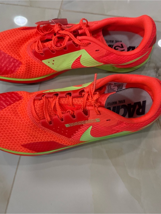 Nike Bright Red and Neon Green Running Sneakers